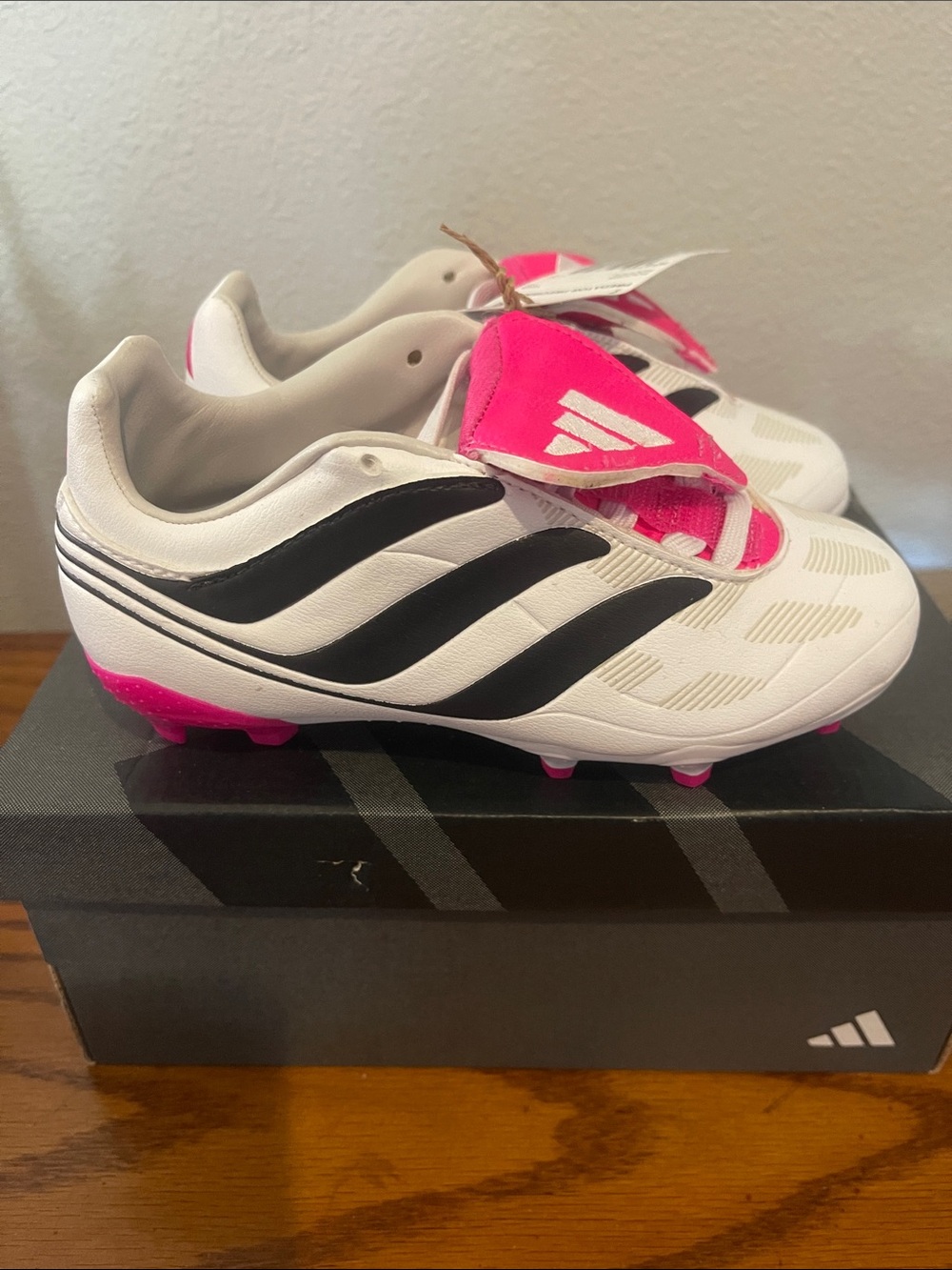 adidas Predator Precision Soccer Cleats - White & Pink - Picture 4 of 4